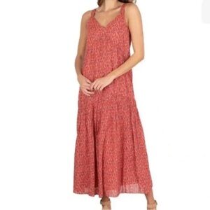 JOIE Pink Tiered Maxi Dress Tea Rise Women’s $248 Size XXL
